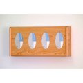 Wooden Mallet 4 Pocket Glove/Tissue Box Holder - Light Oak GBW11-4LO